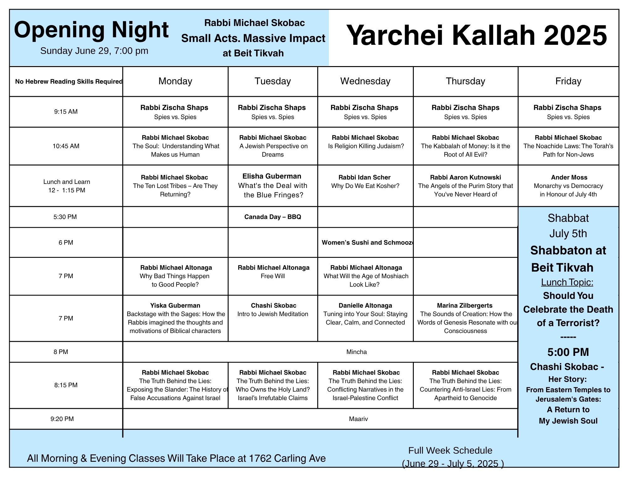 yk 2020 schedule