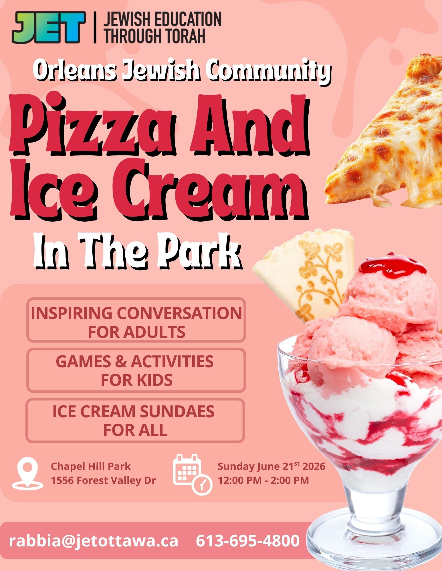 Orleans Jewish Community Pizza And Ice Cream In The Park Clean Speech Ottawa Blurb